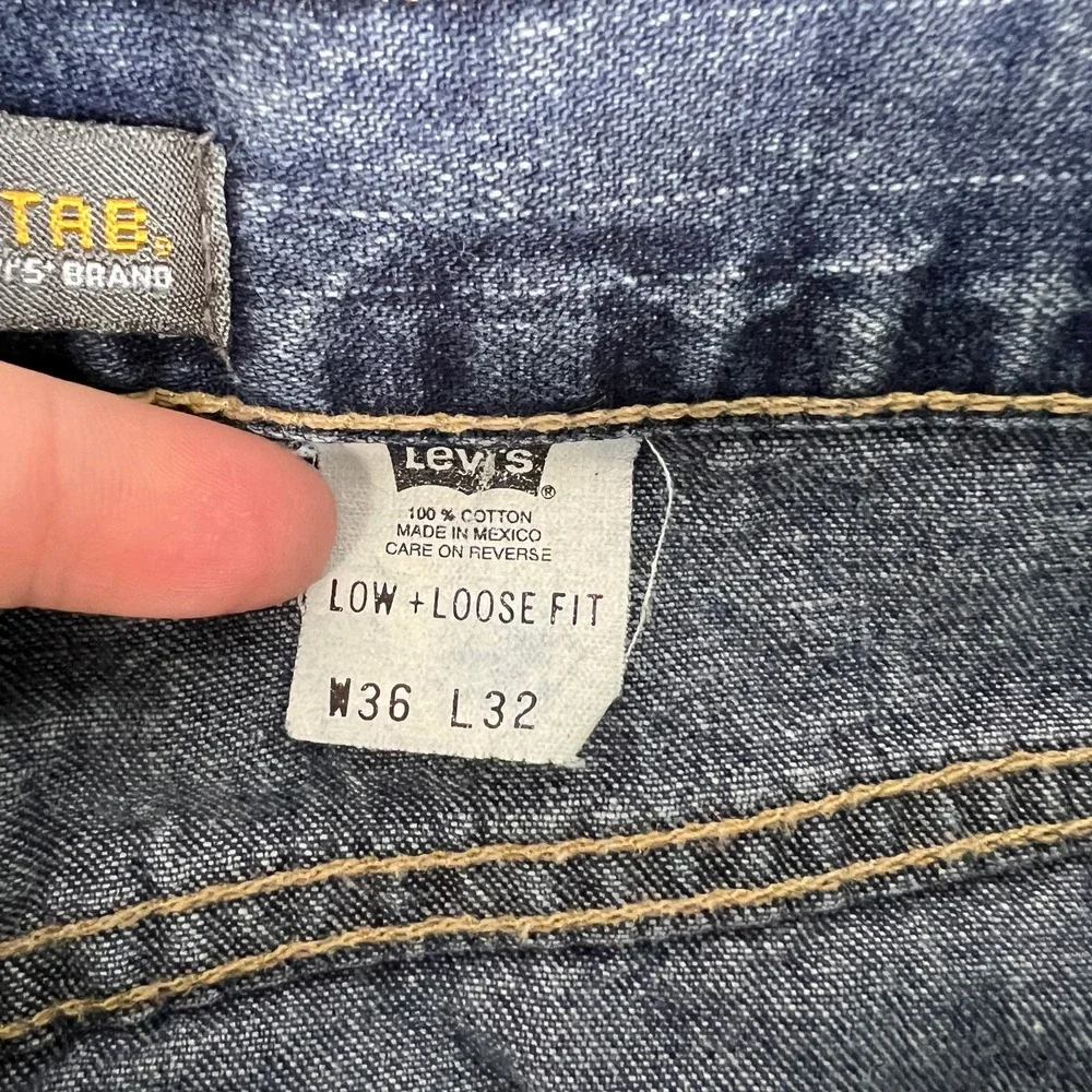 VTG Levis Silver Tab Jeans Fit 35x29 Low and Loose Fit‎ 2000s Y2K Skate Baggy